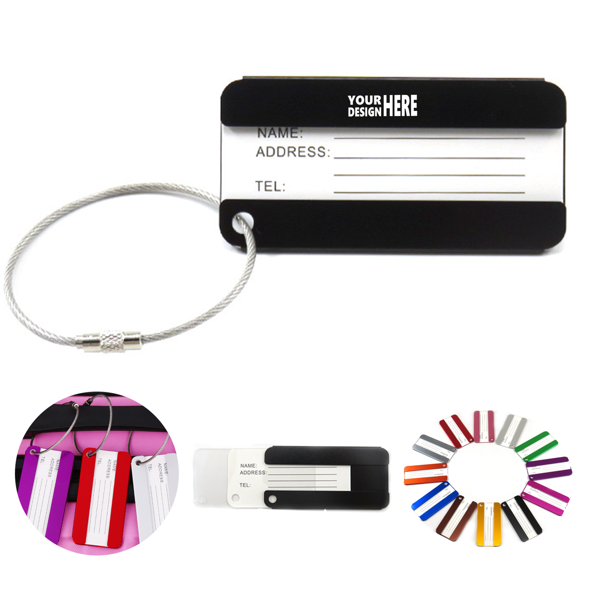 Aluminum Alloy Privacy Luggage Tags with Key Ring 2