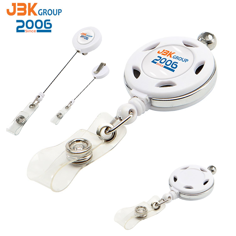 Metal Frame Round Badge Reel Holder w/ Belt clip 2