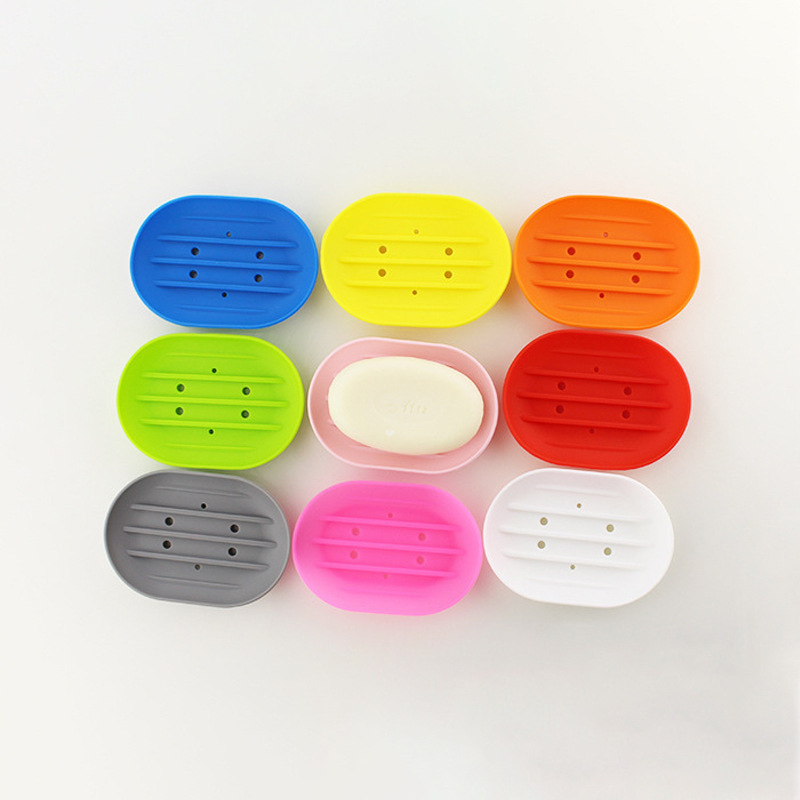 Oval Solid Color SiliconeSoap Dish 3