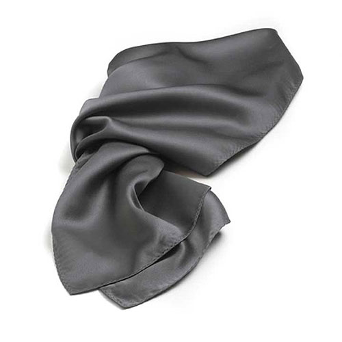 Dark Gray Polyester Satin Scarf - 30"x30" 2