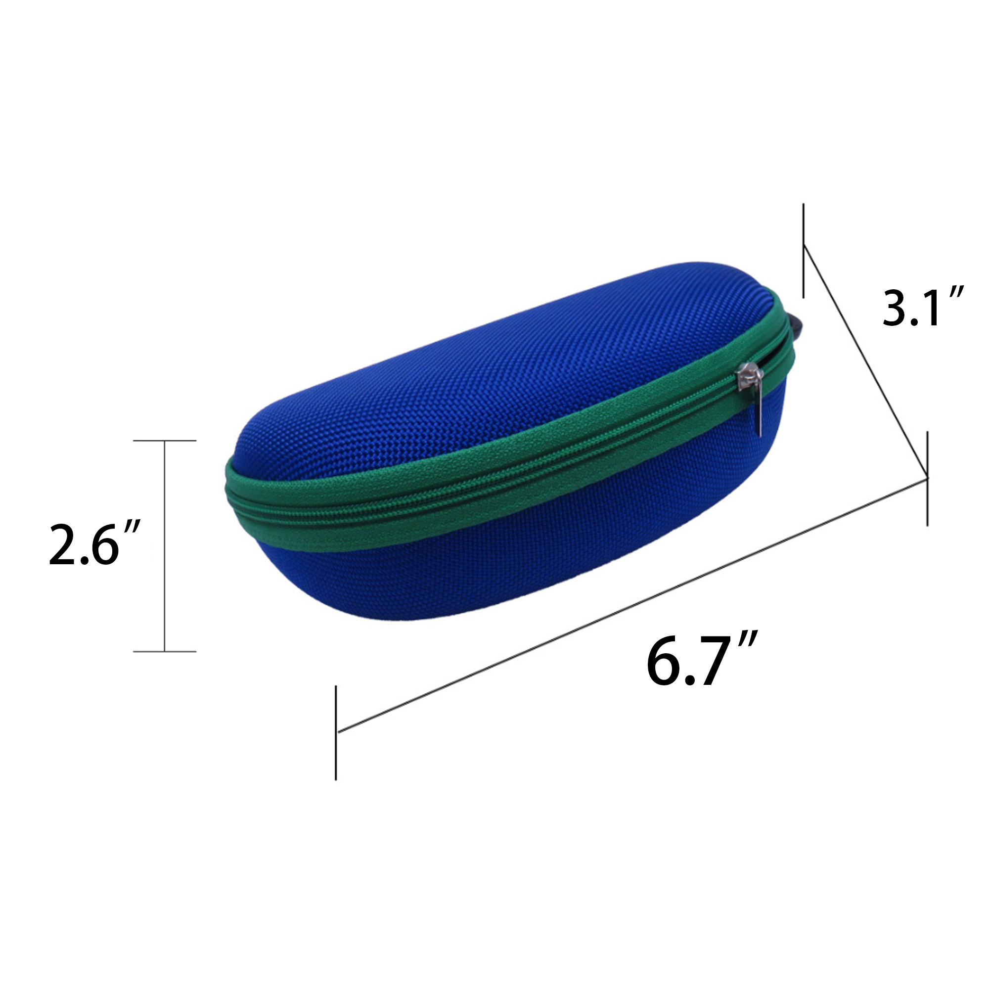Portable Waterproof Eyeglasses Case W/Zipper & Clip 2