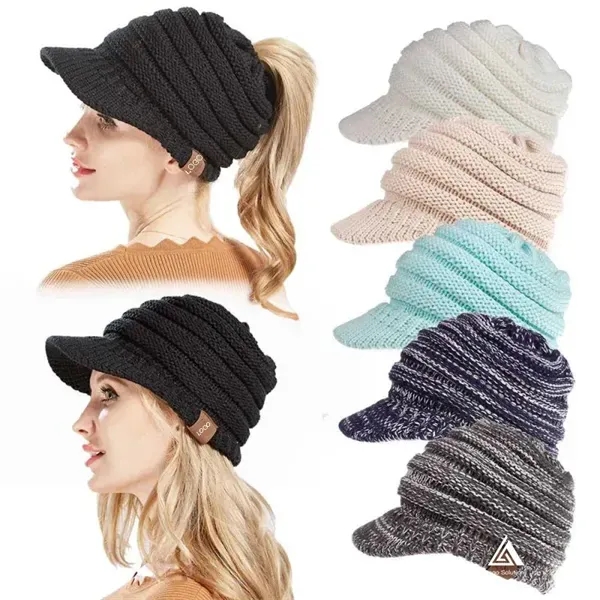Knit Beanie Tail Hat For Adults