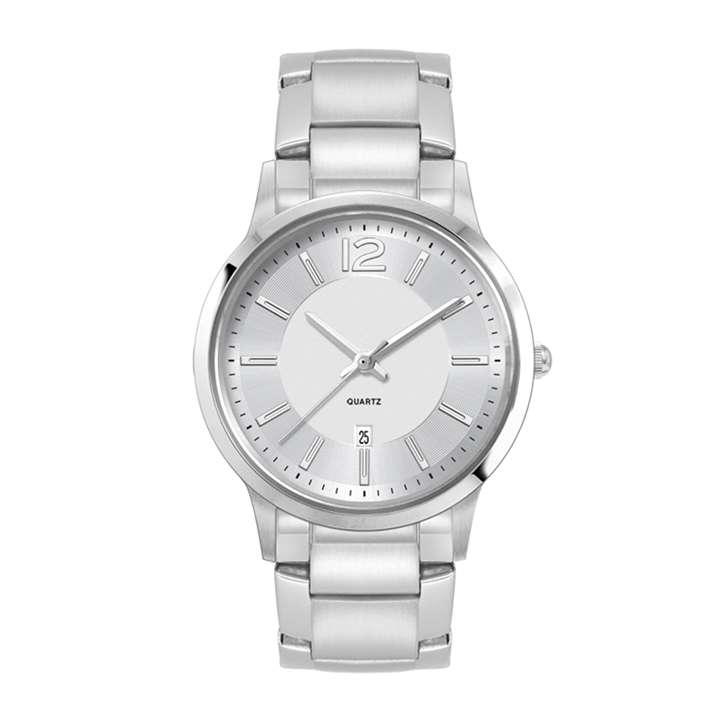 Watch Creations 31.5MM, 3 HAND WITH DATE, 2 TONE STAINLESS STEEL CASE, MATTE SILVER DIAL, WRAPPED EDGE STEEL BAND 3