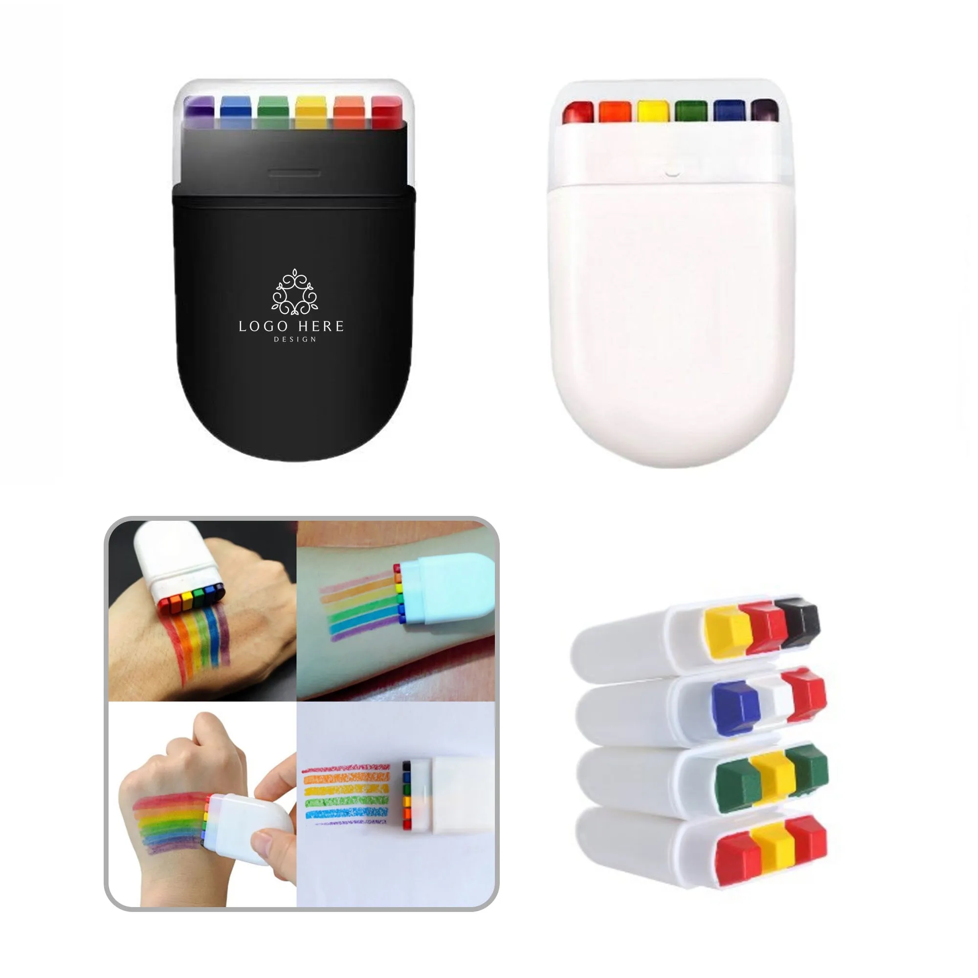 6 Color Rainbow World Cup Face Painting 2