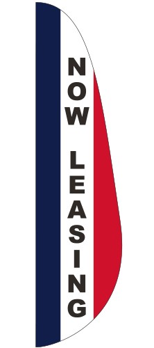 "NOW LEASING" 3' x 15' Message Feather Flag 1