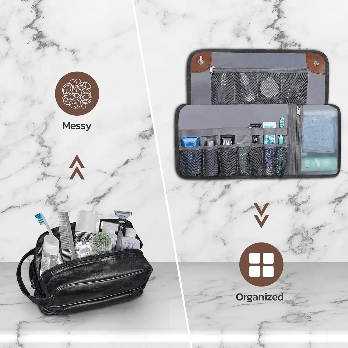 Custom Compact Toiletry Bag for Men with All-Over Printing 4