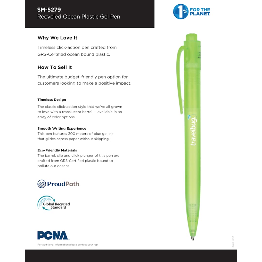 Recycled Ocean Plastic Gel Pen 115