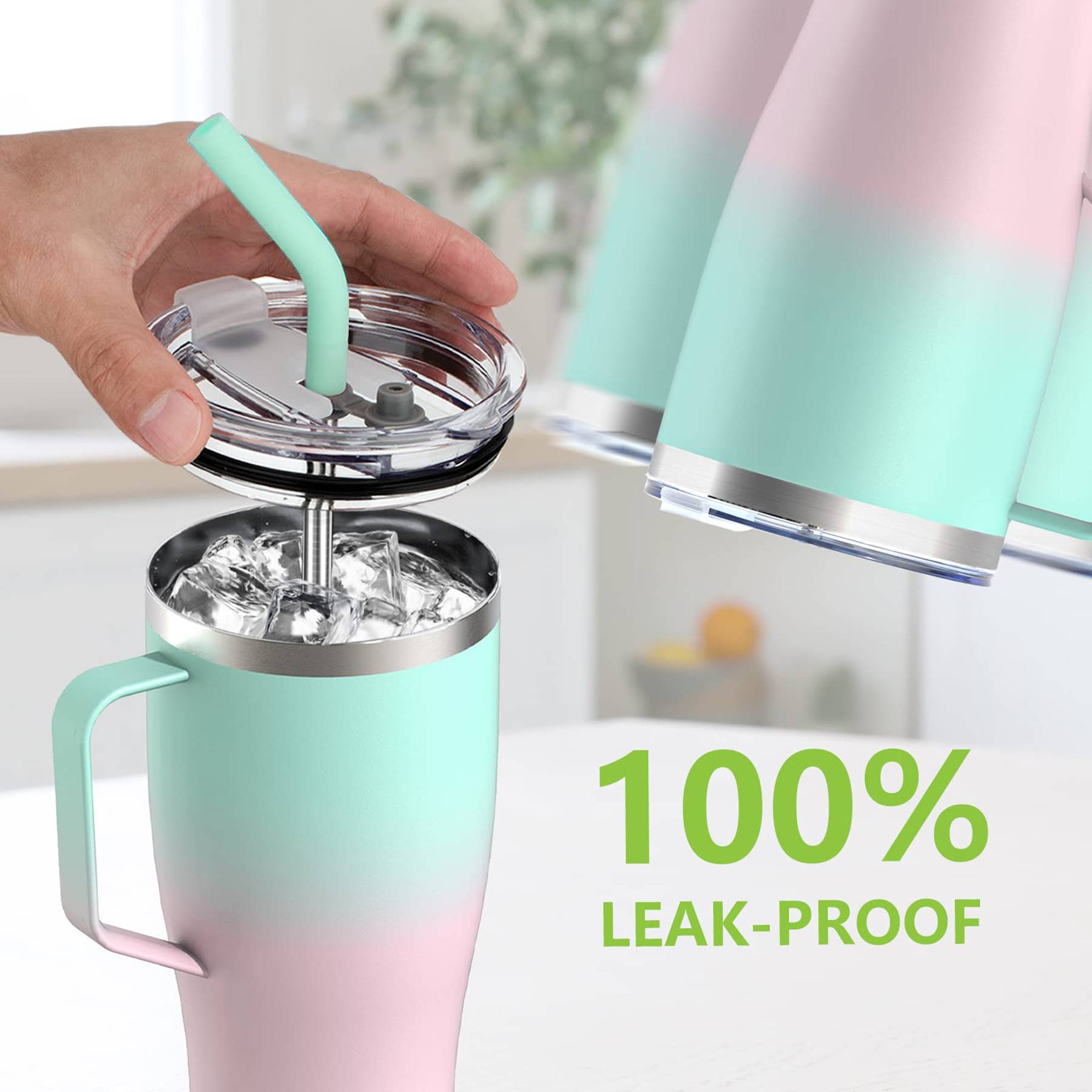 30 oz Stainless Steel Vacuum Thermal Cup with Handle 6
