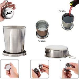 240ml Collapsible Stainless Steel Travel Cup With Key Ring 16