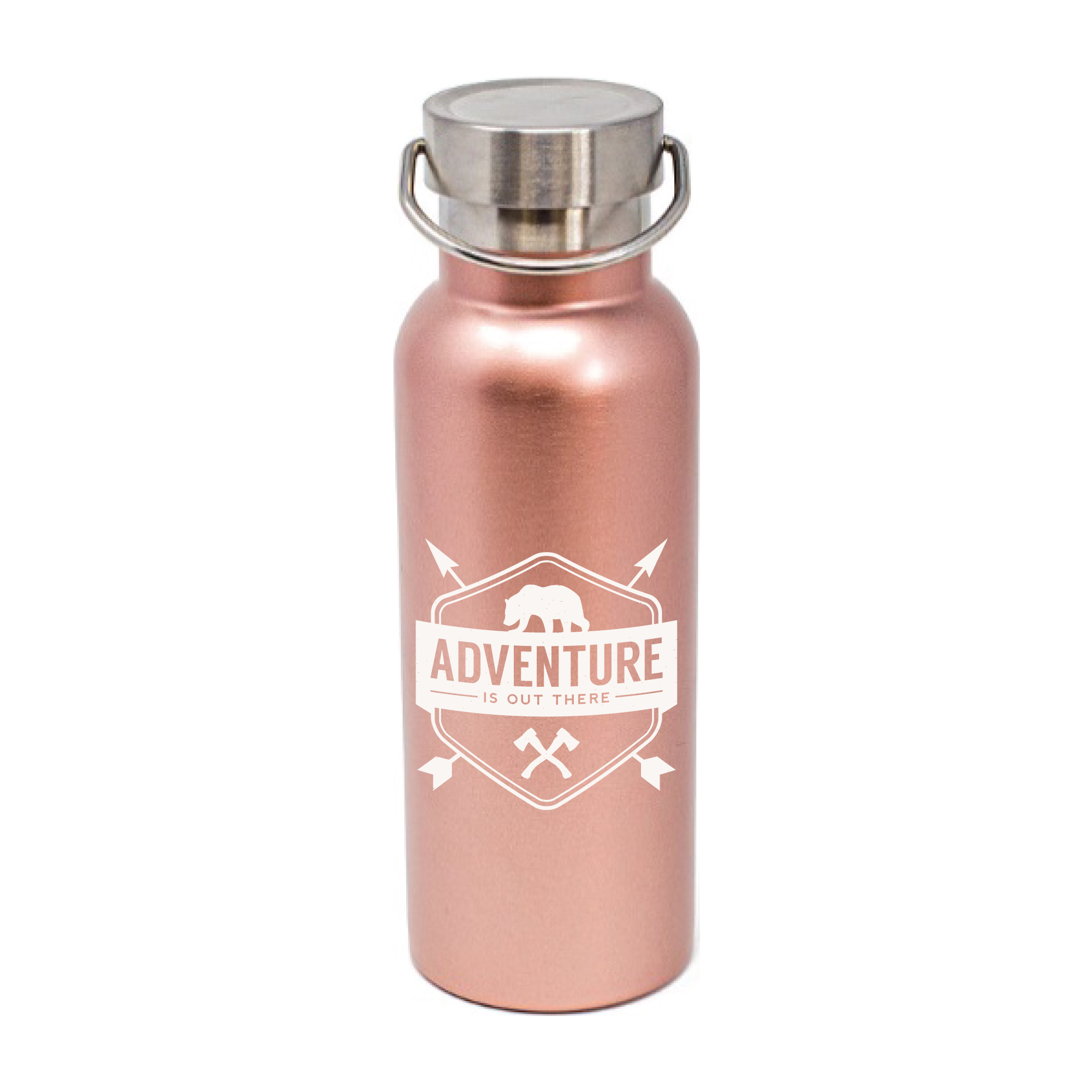 17 oz Matte Rose Gold Stainless Steel Caribe Bottle