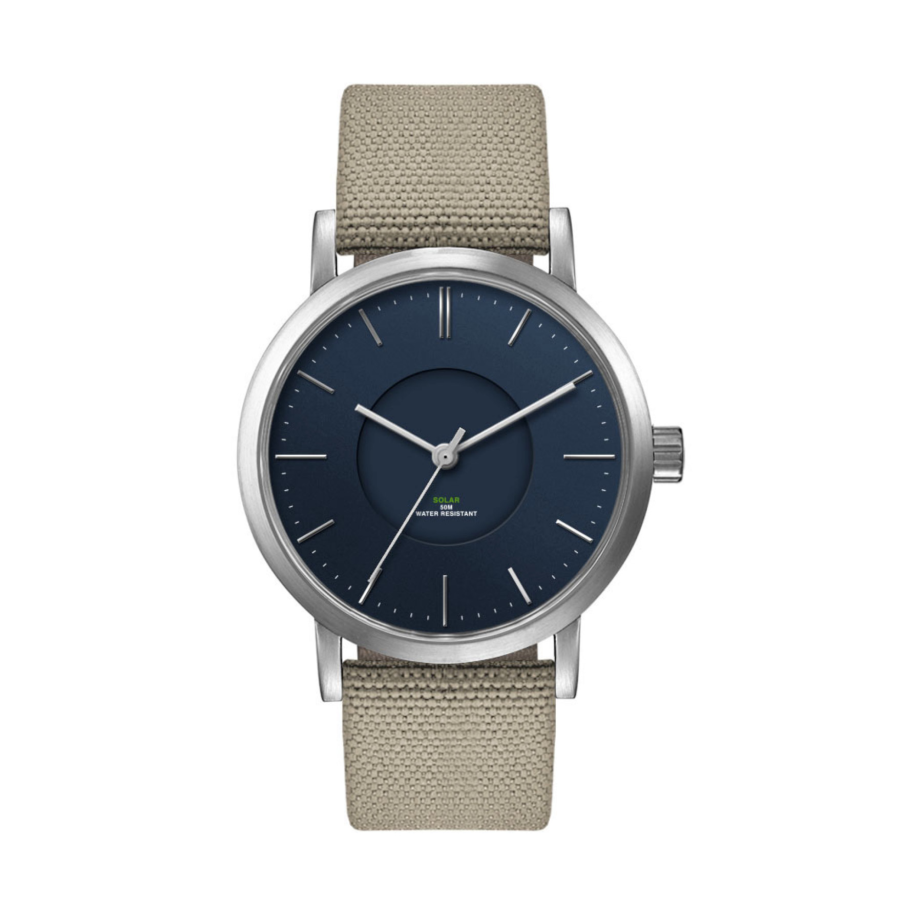 39MM, SS, SILVER CASE,  3-HAND "SOLAR" MVT 2