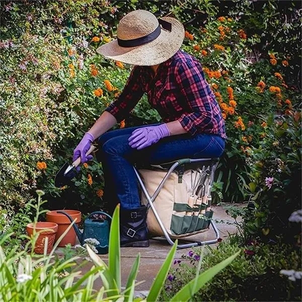 Folding Stool With Garden Tools 3