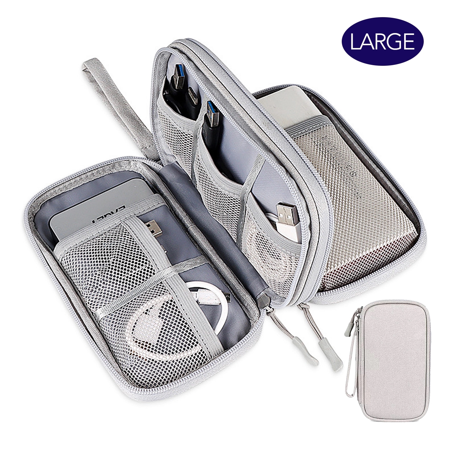 Dual Layers Travel Tech Organizer Bag - Large 3