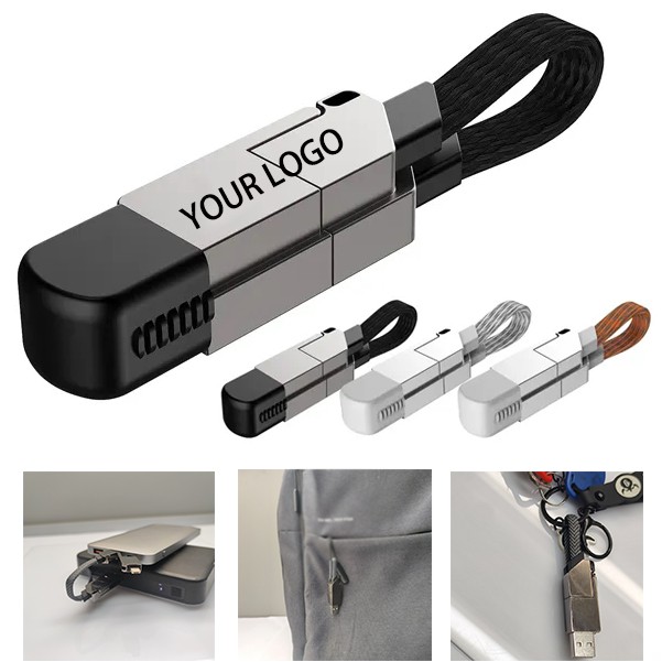 Portable Magnetic Keyring 4" 1 USB Charger Data Cord 2