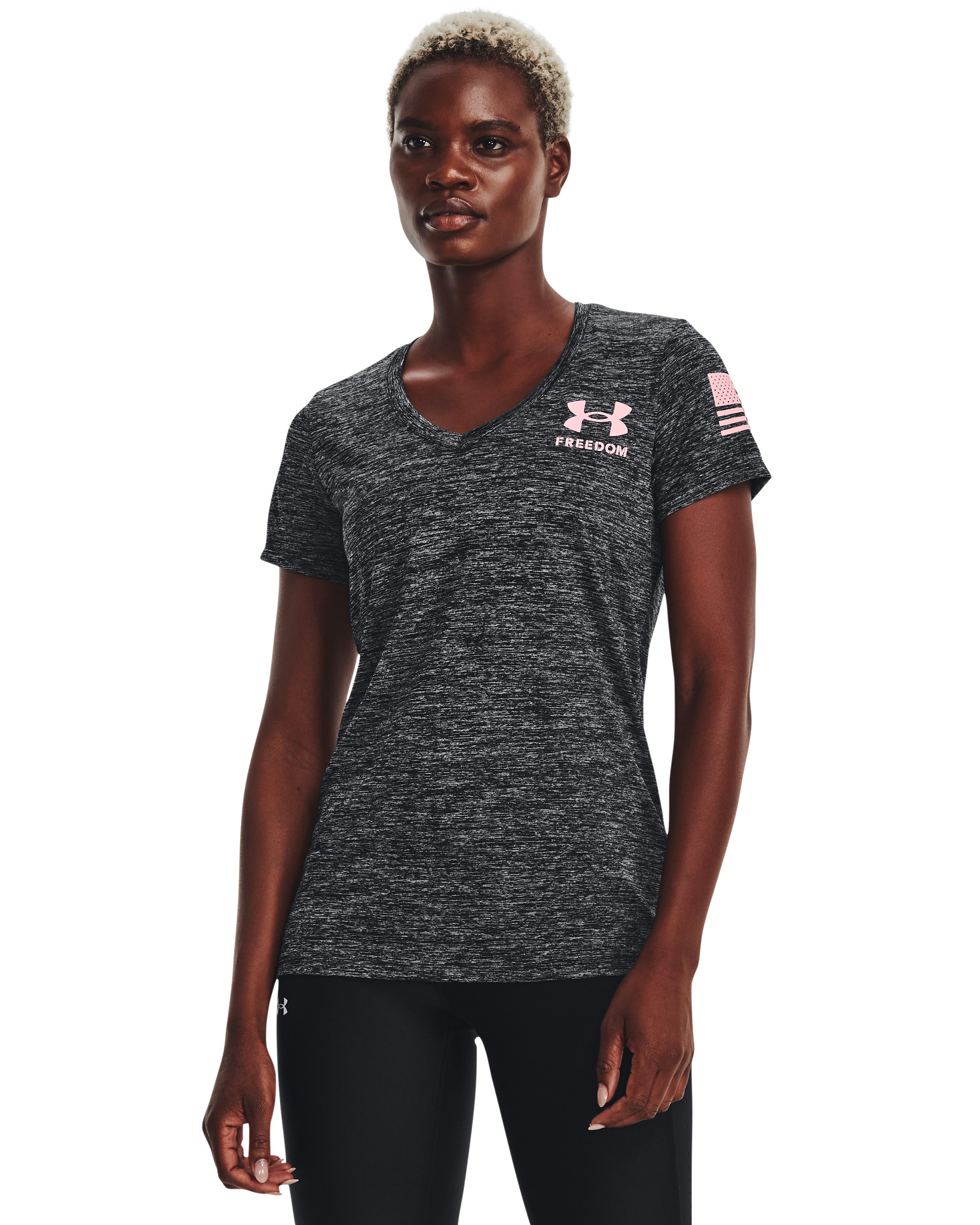 UA Tech Freedom Women's Short Sleeve V-Neck 12