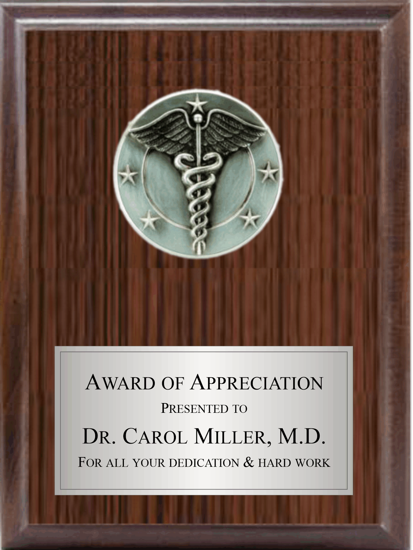 5" Caduceus On Plaque 5