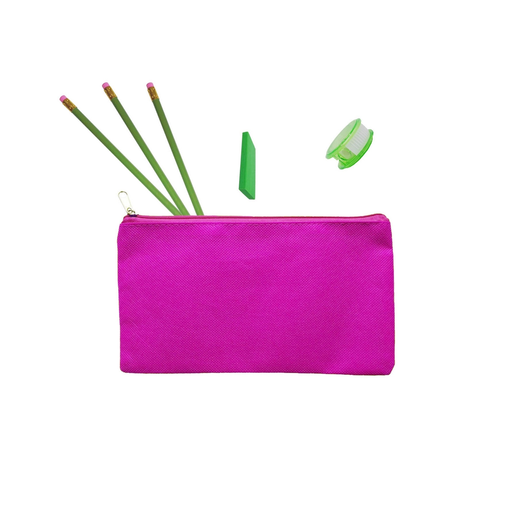 Non-Woven Pencil Pouch Zipper Closed 4