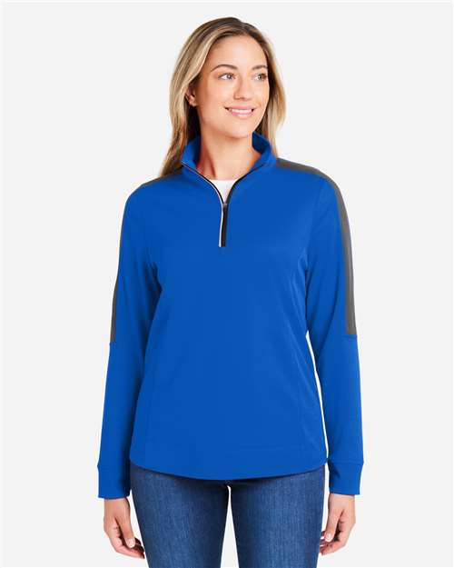 Women's Market Snag Protect Mesh Colorblock Quarter-Zip Pullover - CE404W 36