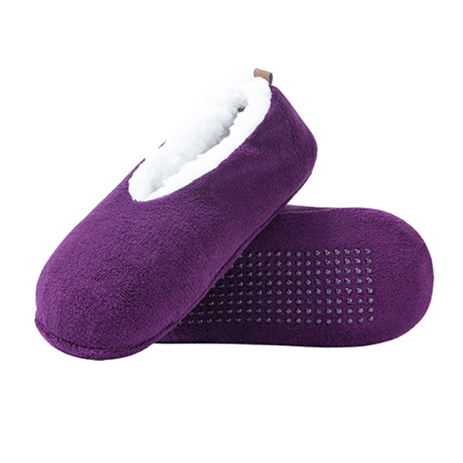 Adult Polyester Fleece Lined Non-Slip Indoor Slipper Socks 9