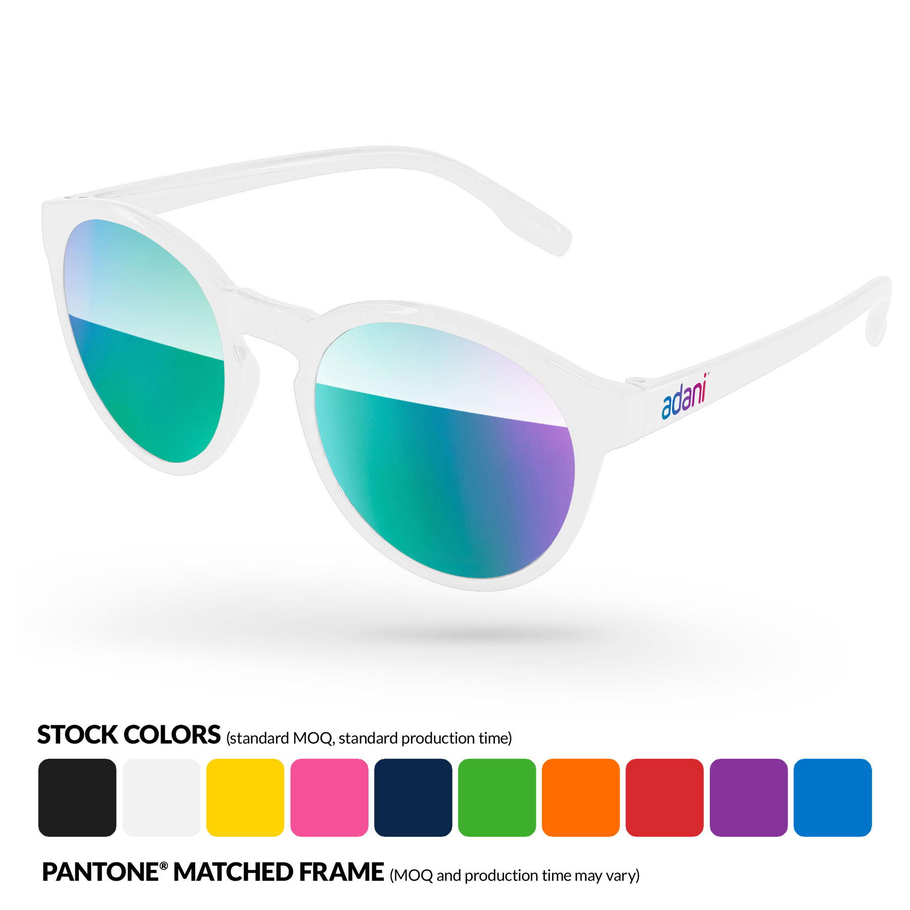 Vicky Mirror Sunglasses w/ Full Color Temple Imprint 7