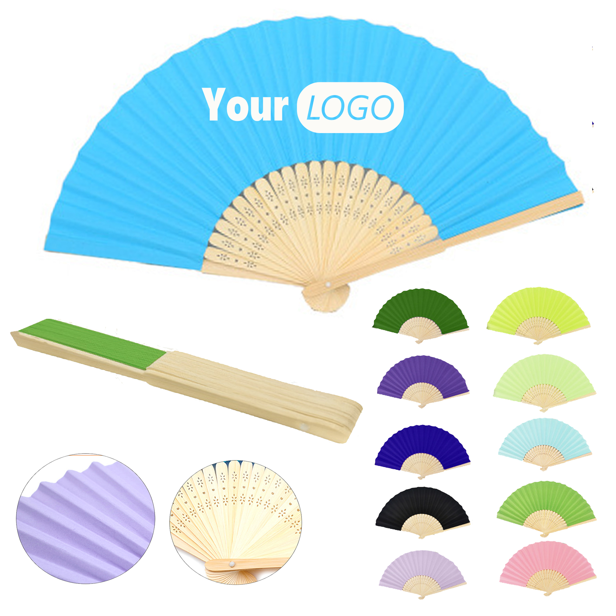 Foladble Paper Bamboo Hand Fan 2