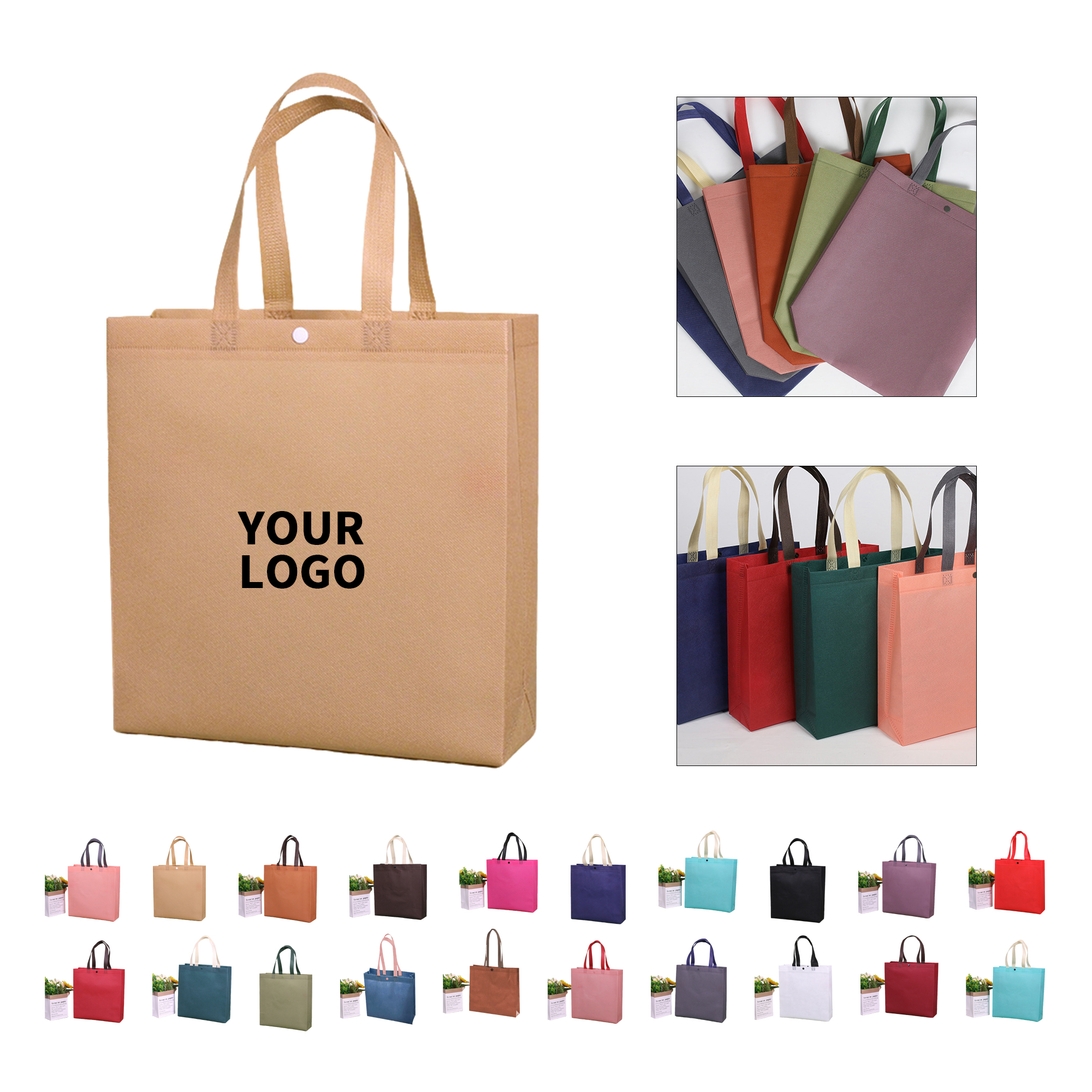 Nonwoven Fabric Tote With Concealed Closure 9 x 4 x 9.8" 8