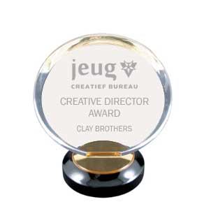 Acrylic: Circle 7", Gold/Black oval base 2