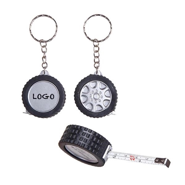 Mini 3' Tire shaped Tape Measure with Key Chain 2