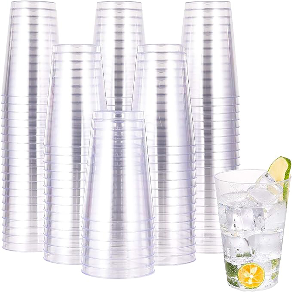 10oz Wedding Party Clear Disposable Hard Plastic Cups 1