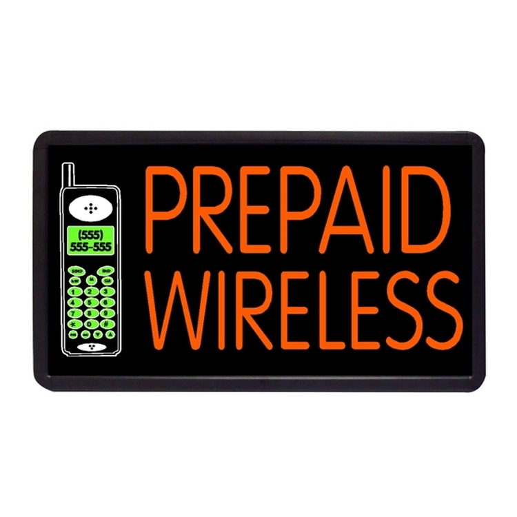 Prepaid Wireless 13" x 24" Simulated Neon Sign