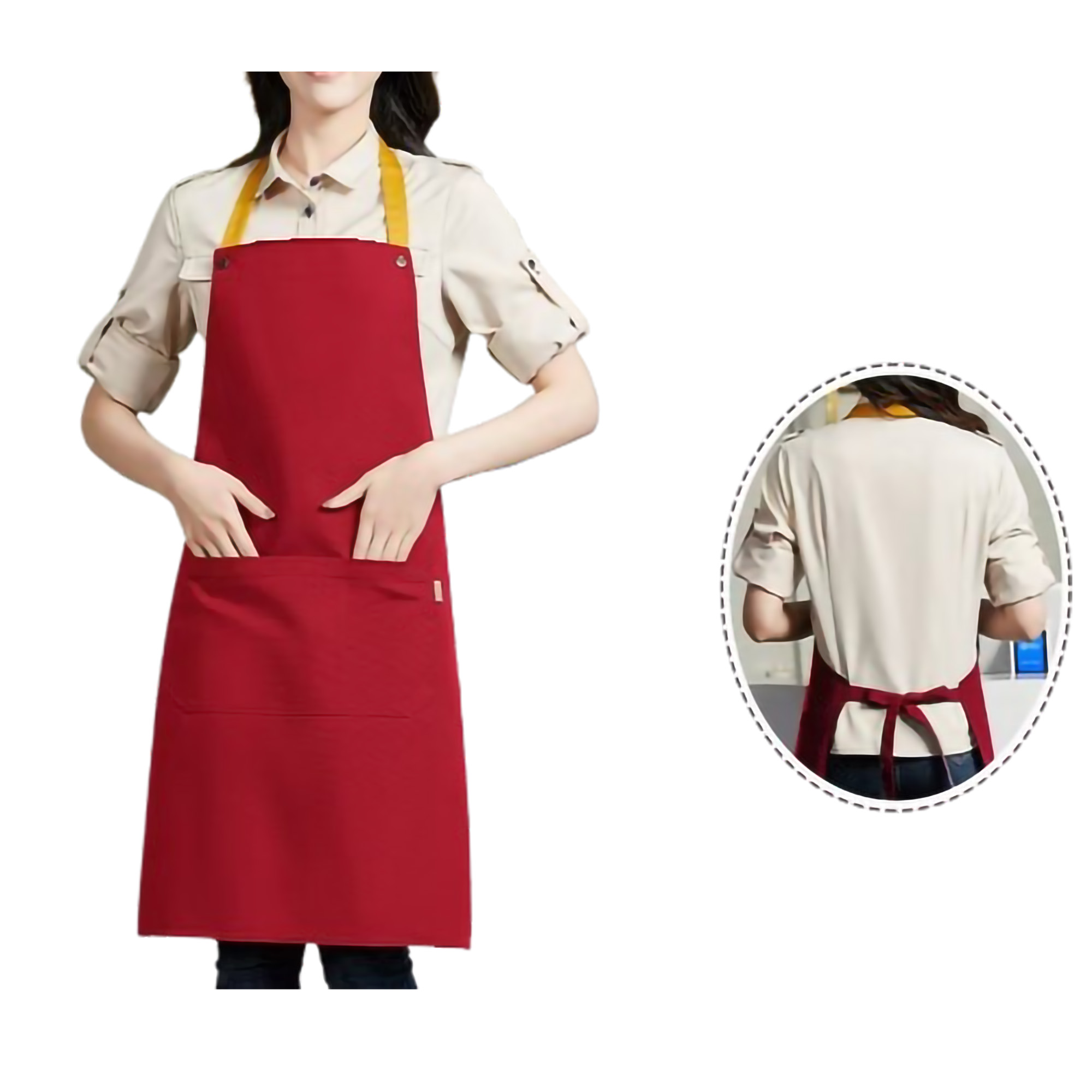 Canvas Kitchen Apron W/ 2 Front Pockets MOQ50 2