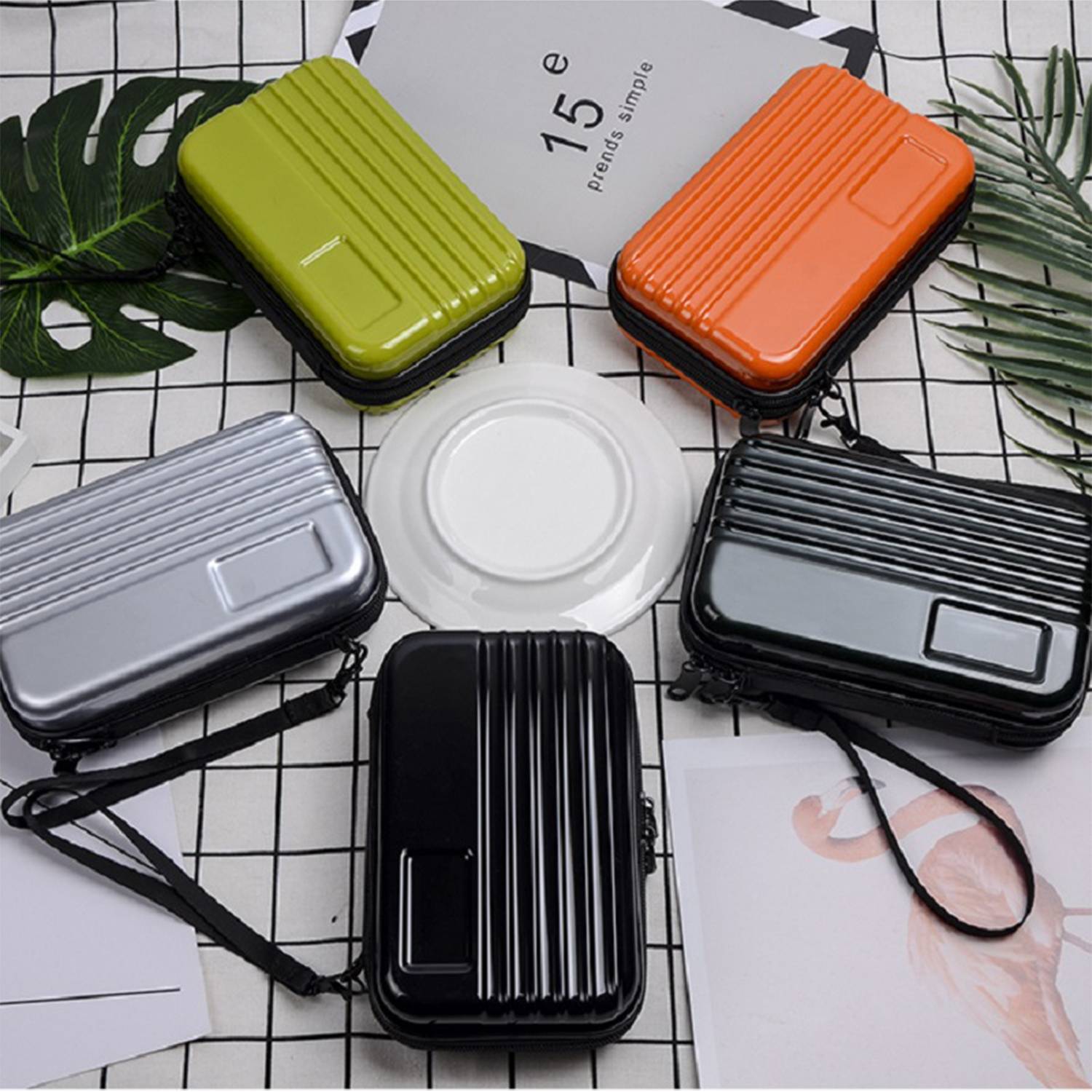 Hard Shell Cosmetics Case Carrying Mini Crossbody Bag 6