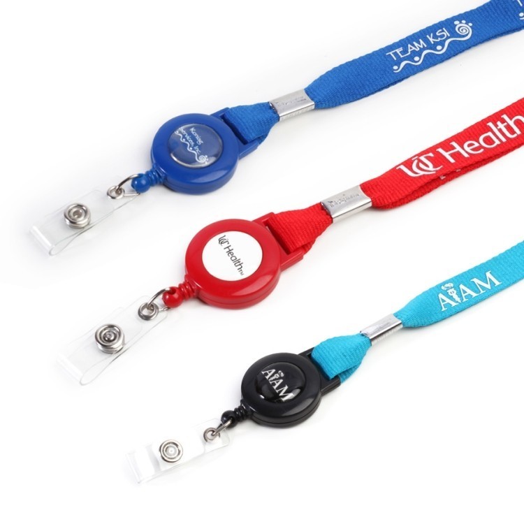 1" Flat Polyester Lanyard with Badge Reel 14