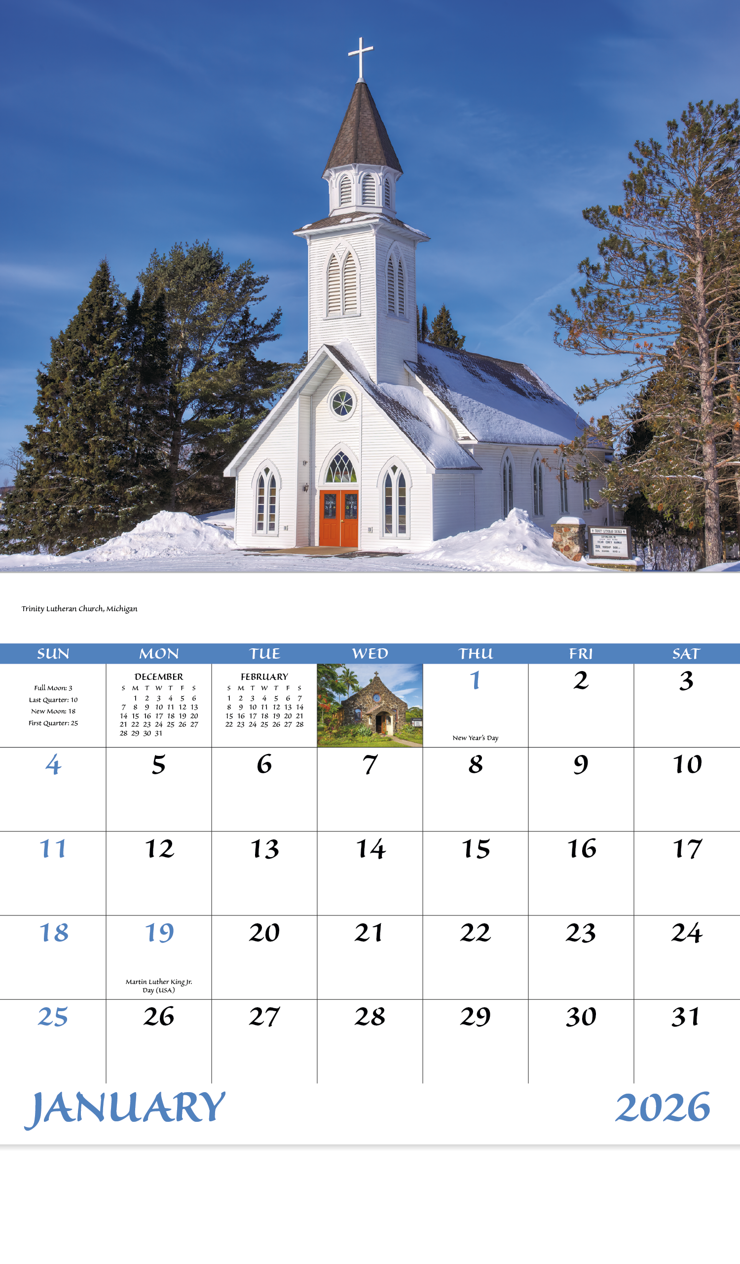 Good Value™ Scenic Churches - Stapled Calendar 37