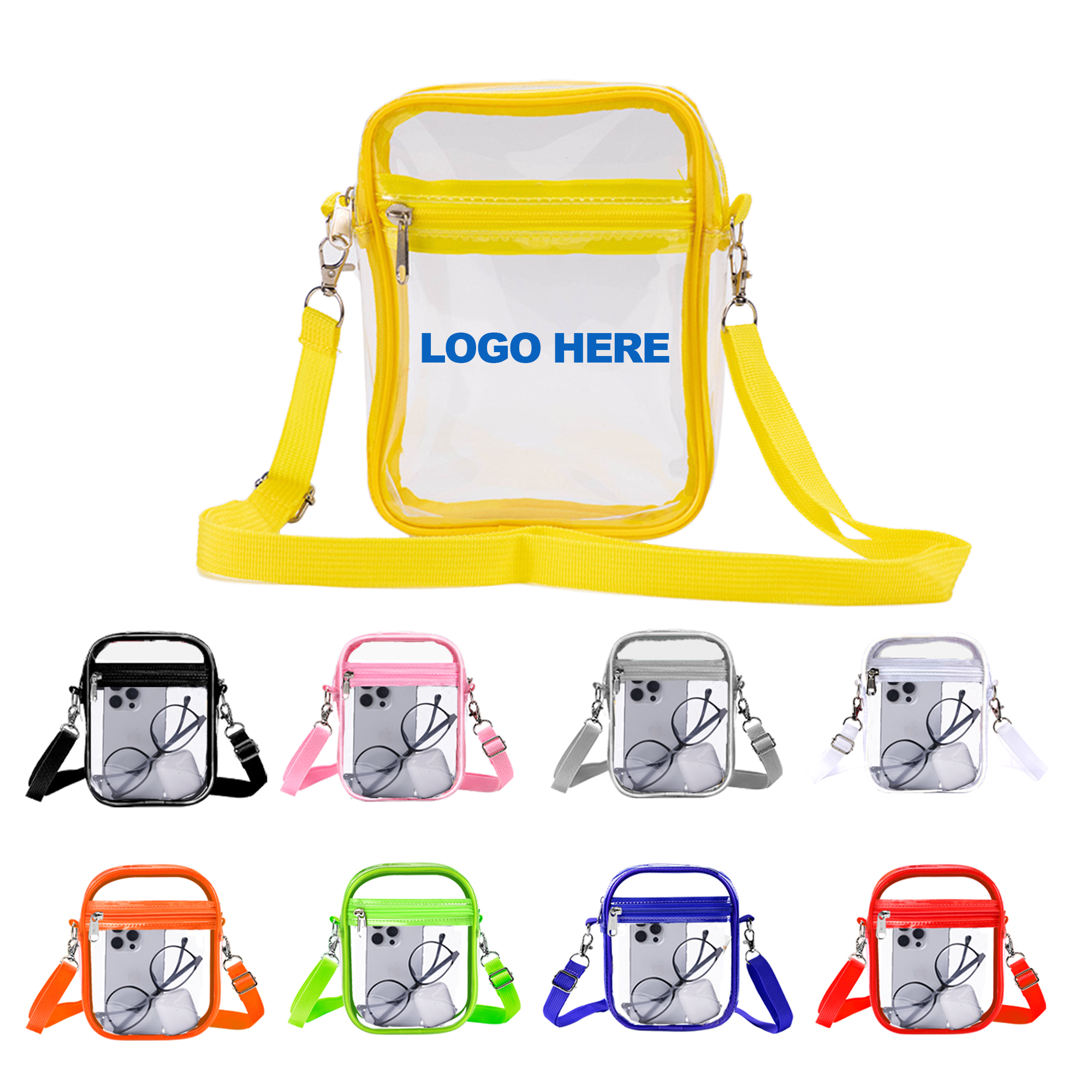 Clear PVC Stadium Shoulder Bag Adjustable Strap 3