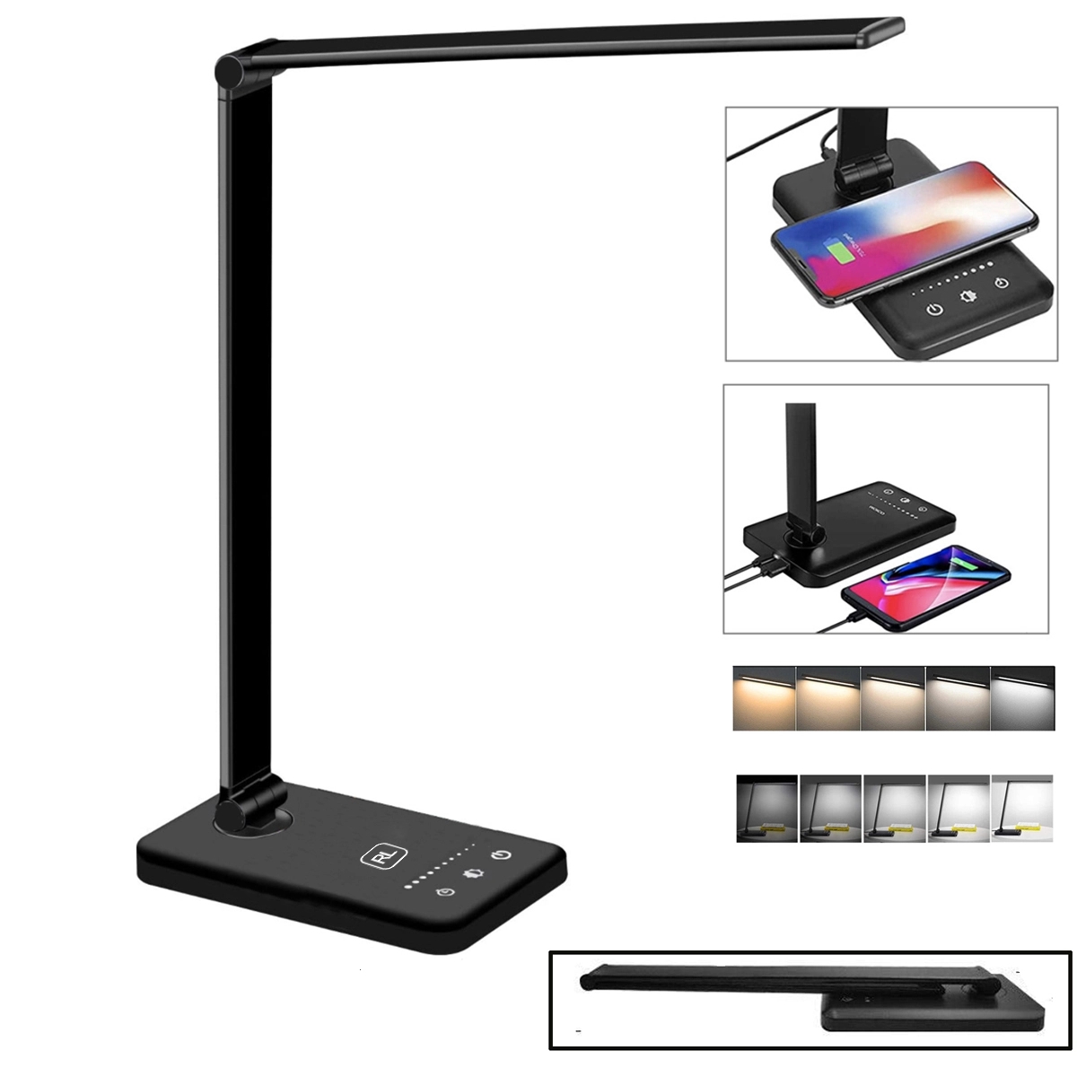 Multi-Functional Foldable LED Desk Lamp w/Wireless Charger 2