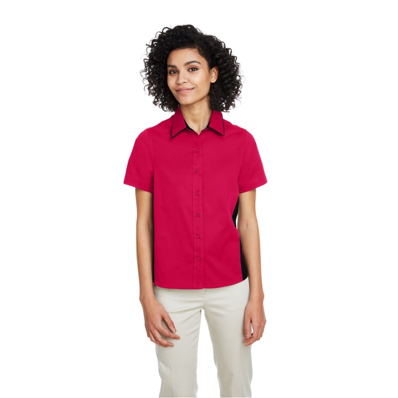 Harriton Ladies' Flash IL Colorblock Short Sleeve Shirt 3