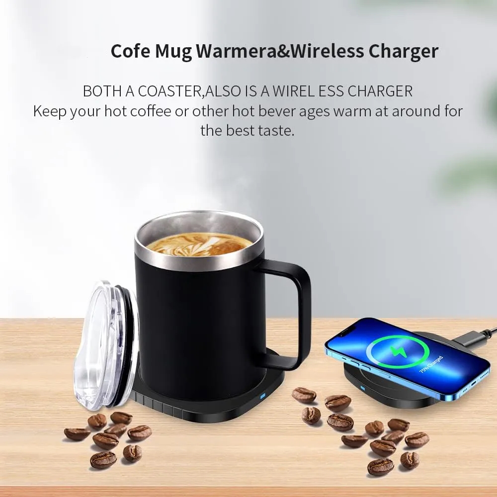 2 in 1 Coffee Mug Warmer Set Wireless Charging 5