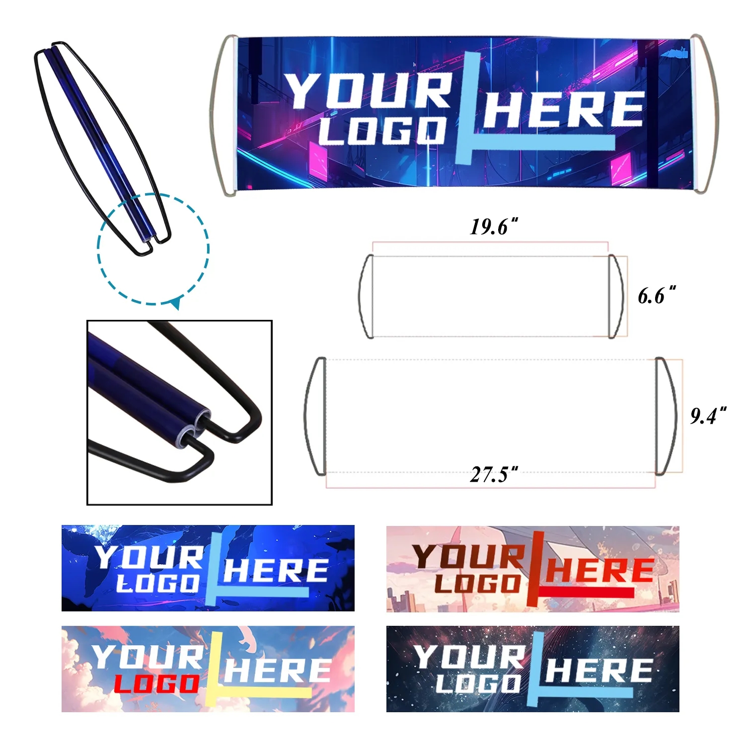 Full Color Rolling Banner Hand Flag MOQ50pcs