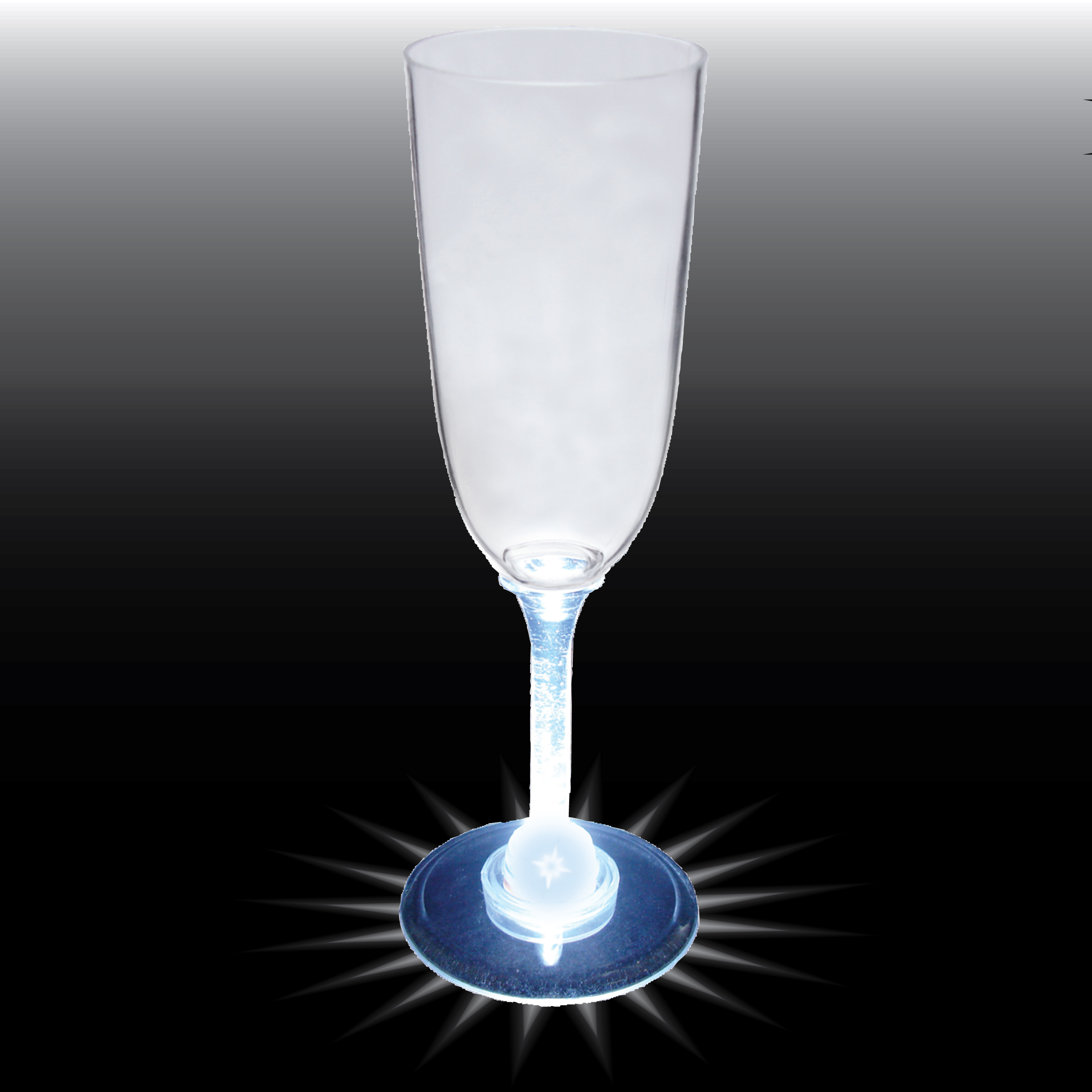 7oz Light Up Standard Stem Plastic Champagne Flute 12