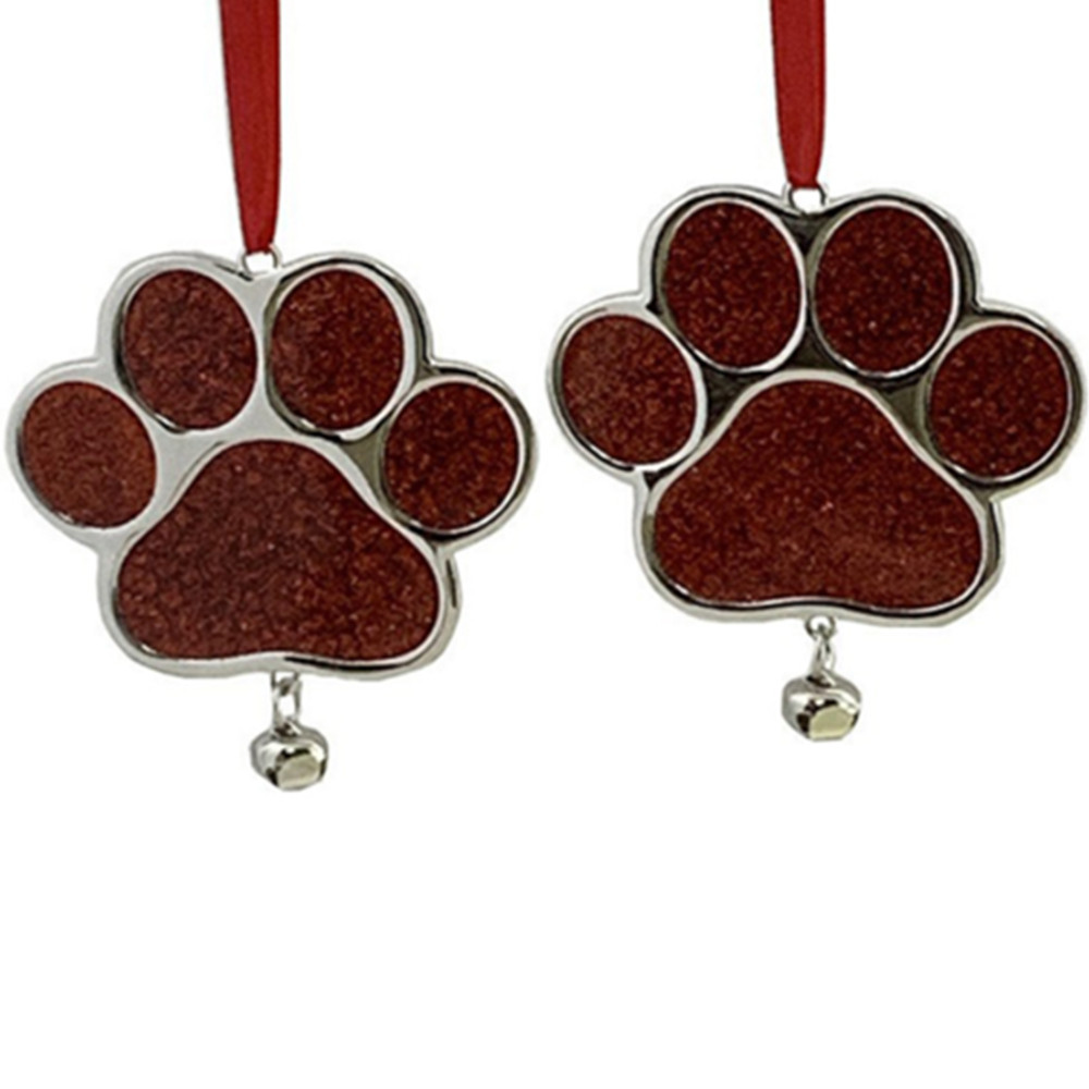 Dog Paw Alloy Christmas Ornament 3