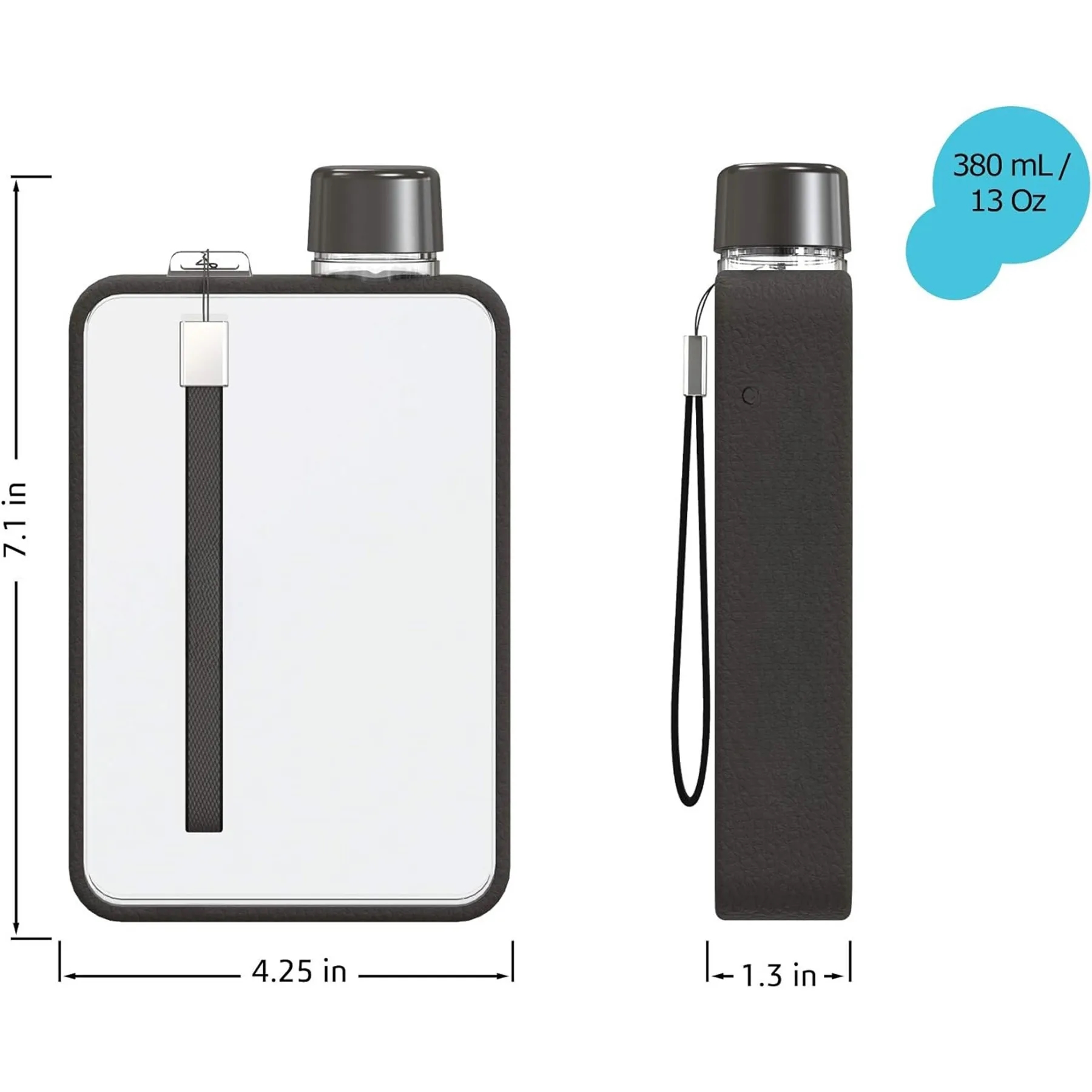 13oz Flat Water Bottle 1