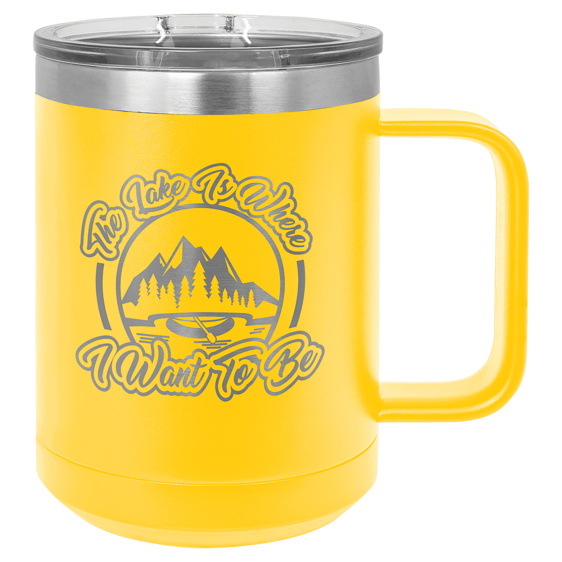 Polar Camel 15 oz. Yellow Vacuum Insulated Mug with Slider Lid 2