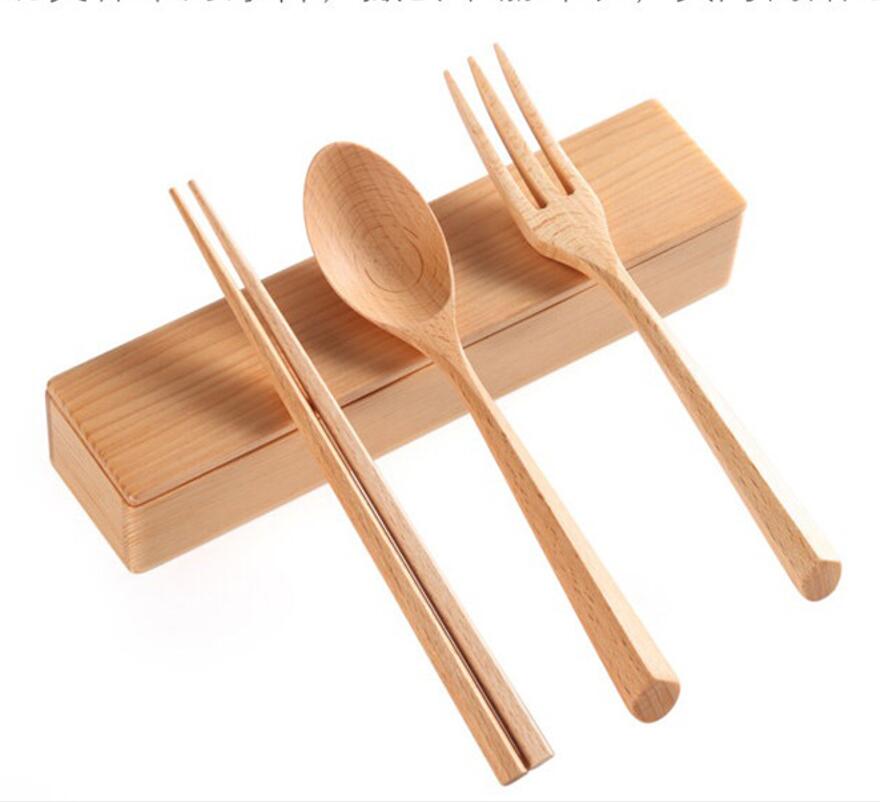 Portable Wooden Flatware Kit 3