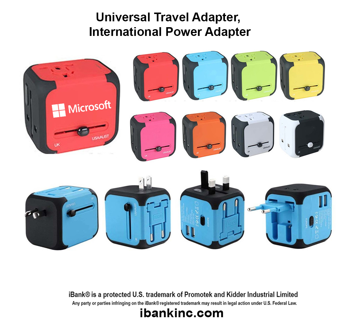 iBank ® Universal Travel Adapter, International Power Adapter 3