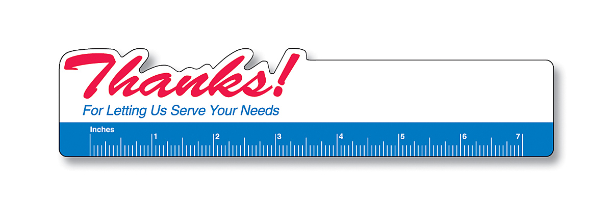 Plastic Bookmark - 1.75x8 Laminated "Thanks" Shape -14 pt. 5