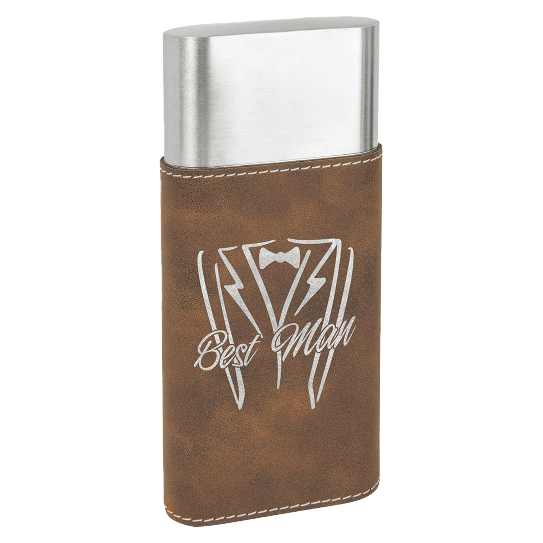 Rustic/Silver Leatherette Cigar Case w/ Cutter