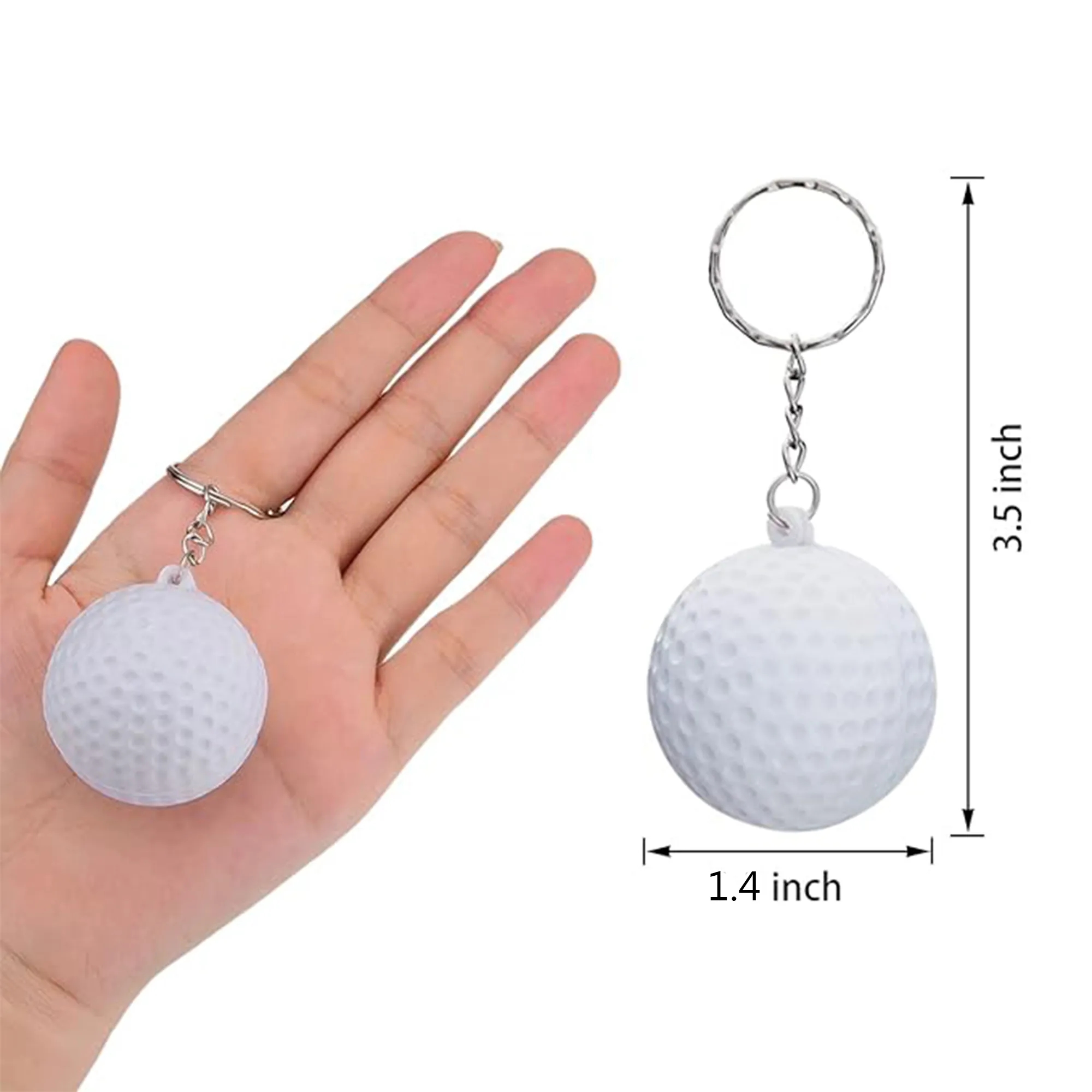 Oversized Color Golf Ball Keychain 8