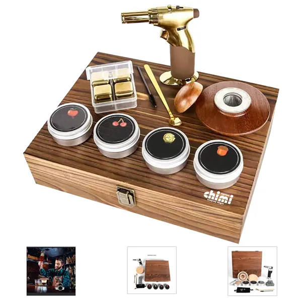 18pcs Whiskey Smoker Kit with Wooden Box Gift Set