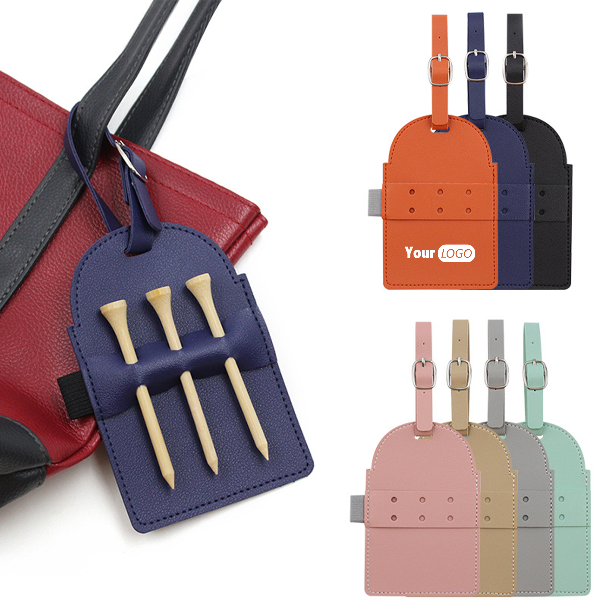 Leather Elegant Tee Storage Case with Logo 2